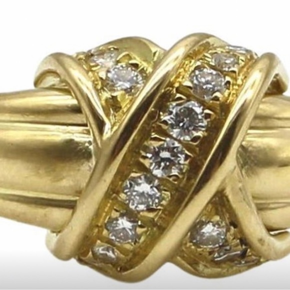 Tiffany & Co 18k gold ring with diamonds Size 5.5 - Picture 4 of 4